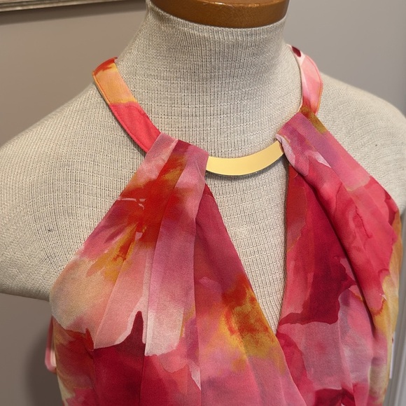 NWT!! XSCAPE - Women's Floral-Print Halter High-Low Dress - Picture 7 of 12